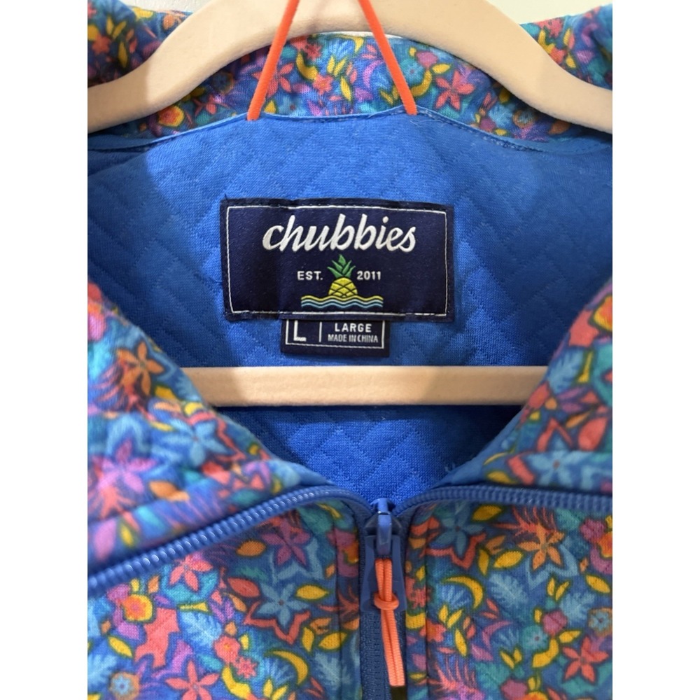 Chubbies 1/4 Zip Pullover Men's Size Large Quilted The Spade Zip Pockets NEW - Picture 3 of 5